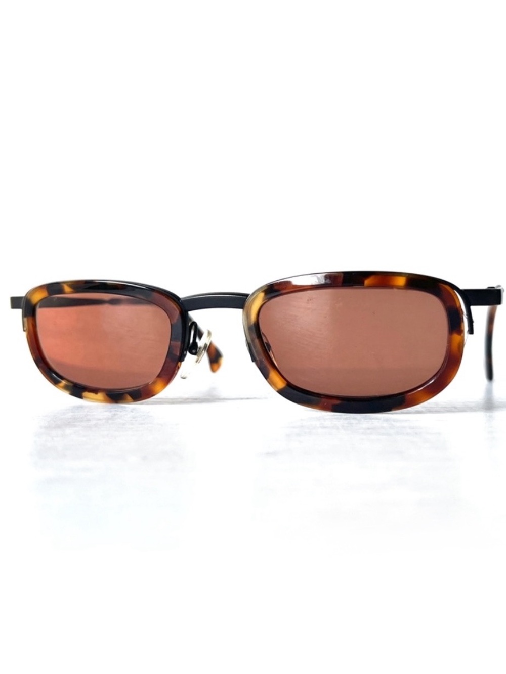 Alain Mikli Vintage Eyeglass Frames 90s Rectangular Oval Tortoise Unique Eyewear